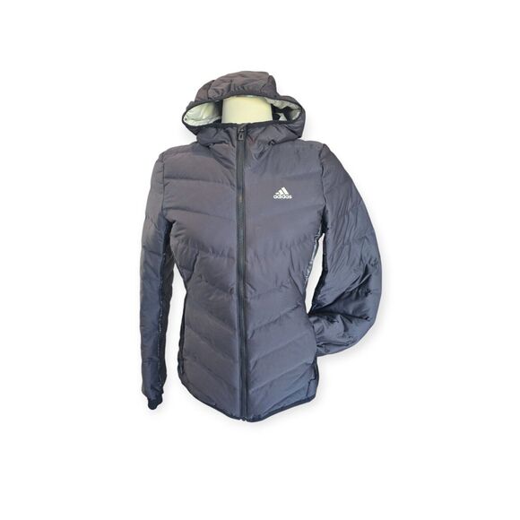 Adidas Women’s Small Down Puffer Long Sleeve Jacket Black - Picture 1 of 6